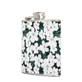 白い熱帯花模様 フラスク (左)