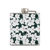 白い熱帯花模様 フラスク (裏面)