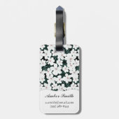 白い熱帯花模様 ラゲッジタグ (裏面縦)