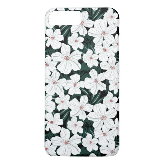 白い熱帯花模様 Case-Mate iPhoneケース (裏面)