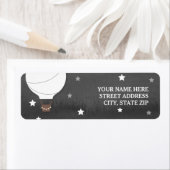 白い熱気球+星戻りラベル ラベル (インサイチュ)