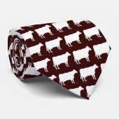 白い牛 – 濃い茶色 ネクタイ (ロール)