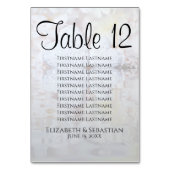 白い牡丹とハート結婚の座席表 テーブルナンバー (正面)