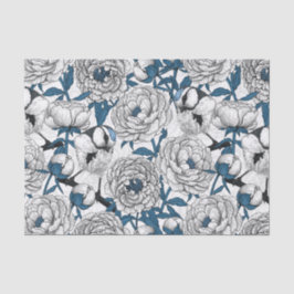 白い牡丹と青い小鳥 薄葉紙