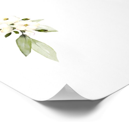 白い牡丹のエピファニーが我々の結婚に歓迎 ポスター (角)