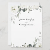 白い牡丹のグリーンウェディング招待状 招待状 (裏面)