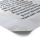 白い牡丹のハート4結婚テーブルの座席表 ポスター (角)