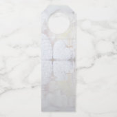 白い牡丹のモダン台本結婚に感謝 ボトルネックタグ (裏面)