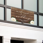 白い牡丹の書道の木は私たちの結婚を歓迎 横断幕 (ビルの外側)