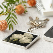 白い牡丹の花の勉強 キーホルダー (側面)