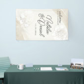 白い牡丹の花の結婚式看板 横断幕 (トレードショー)