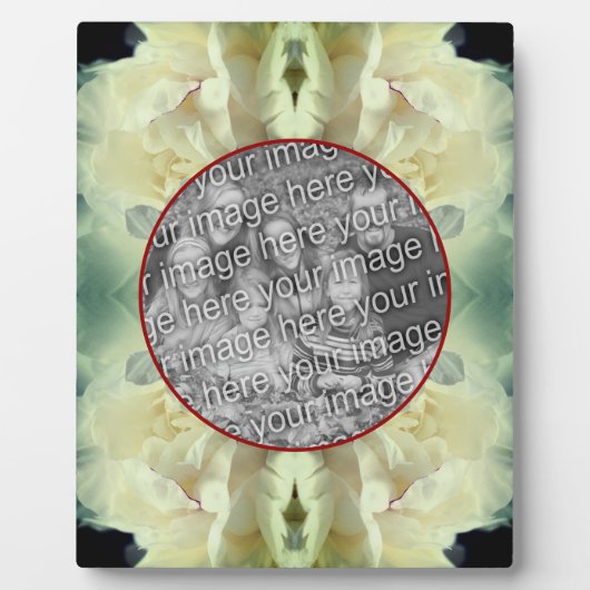 白い牡丹の花の花びら独自の写真を作成 フォトプラーク (正面)