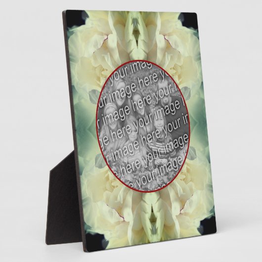 白い牡丹の花の花びら独自の写真を作成 フォトプラーク (側面)