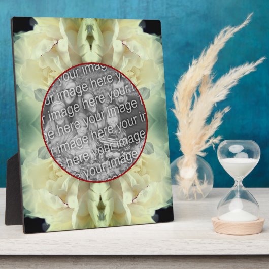 白い牡丹の花の花びら独自の写真を作成 フォトプラーク (側面)