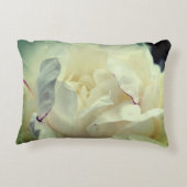 白い牡丹の花の開花クローズアップ アクセントクッション (裏面)