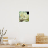 白い牡丹の花の開花クローズアップ ポスター (キッチン)