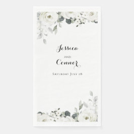 白い牡丹の花シルバーセージ結婚緑