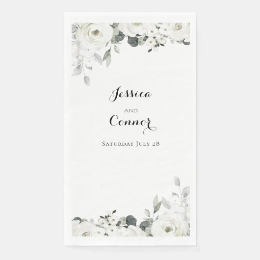 白い牡丹の花シルバーセージ結婚緑 (正面)