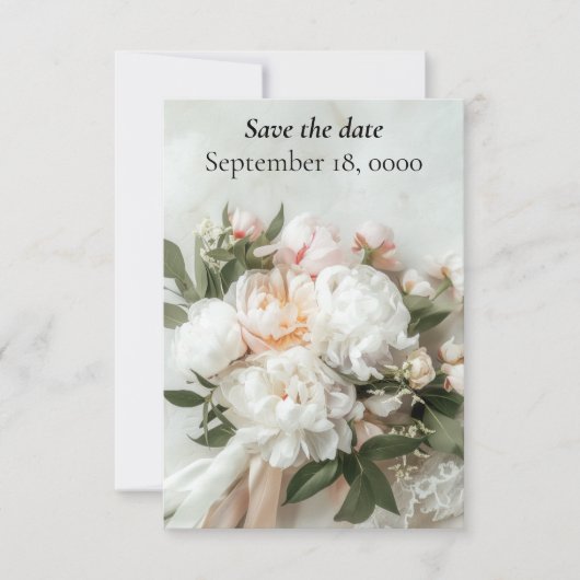 白い牡丹の花束（レース付） (正面)