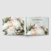白い牡丹の花束（レース付） ゲストブック (全面)