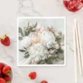 白い牡丹の花束（レース付） スタンダードランチョンナプキン (インサイチュ)