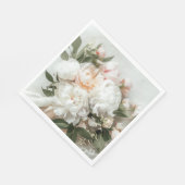 白い牡丹の花束（レース付） スタンダードランチョンナプキン (角)