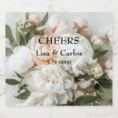 白い牡丹の花束（レース付） リキュールボトルラベル (シングルラベル)