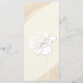 白い牡丹の花結婚のメニュー メニュー (裏面)