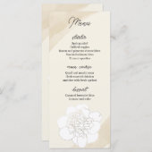 白い牡丹の花結婚のメニュー メニュー (正面/裏面)