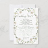 白い牡丹の花緑結婚の詳細カード 出欠カード (正面)