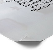 白い牡丹の花9テーブル結婚の座席表 ポスター (角)