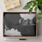 白い牡丹の黒いレース 薄葉紙 (ギフト)