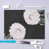 白い牡丹の黒いレース 薄葉紙 (クラフト)