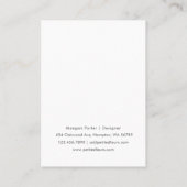 白い牡丹モダンフローラヘアクリップ表示カード コーリングカード (裏面)