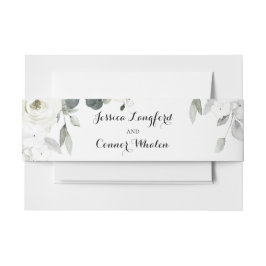 白い牡丹結婚の緑 招待状ベリーバンド