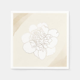 白い牡丹結婚の花 スタンダードカクテルナプキン