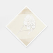 白い牡丹結婚の花 スタンダードランチョンナプキン (角)