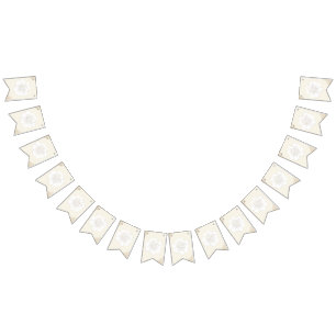 白い牡丹結婚の花 バンティングフラッグ