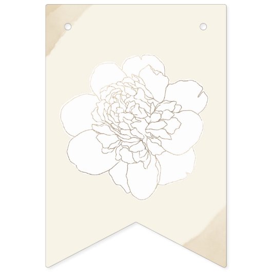 白い牡丹結婚の花 バンティングフラッグ (第1の旗)