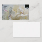 白い牡丹花花びら自然 名刺 (正面/裏面)