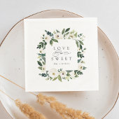 白い牡丹 |フローラフレーム「愛は甘い」結婚の スタンダードカクテルナプキン