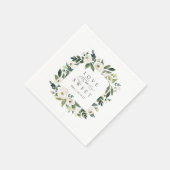 白い牡丹 |フローラフレーム「愛は甘い」結婚の スタンダードカクテルナプキン (角)