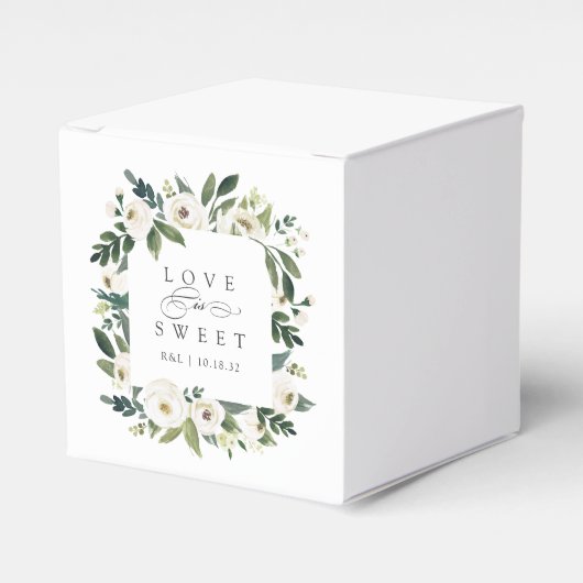 白い牡丹 |フローラ「愛は甘い」結婚の フェイバーボックス (正面サイド)
