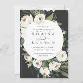 白い牡丹 |ラウンドフローラフレ結婚ーム 招待状 (正面)