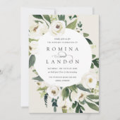 白い牡丹 |ラウンドフローラフレ結婚ーム 招待状 (正面)