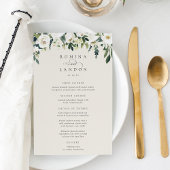 白い牡丹 |水彩フローラフレーム結婚のメニュー