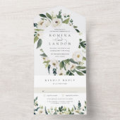 白い牡丹 |水彩フローラフレ結婚ーム オールインワン招待状 (内側)