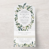 白い牡丹 |水彩フローラフレ結婚ーム オールインワン招待状 (内側)