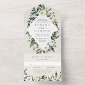 白い牡丹 |水彩フローラフレ結婚ーム オールインワン招待状 (内側)