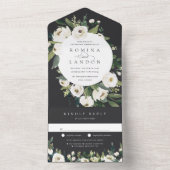 白い牡丹 |水彩フローラフレ結婚ーム オールインワン招待状 (内側)